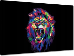 Vászonkép 90x60 Színes ordító tigris