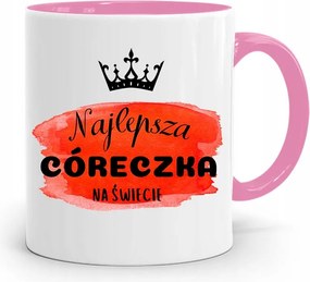 Rózsaszín Bögre Ajándék Lányának Legjobb Lány Nyomtatott Fotóval