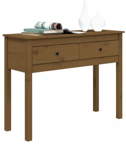 mézbarna tömör fenyőfa tálalóasztal 100 x 35 x 75 cm