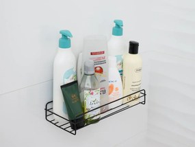 Fúrás nélküli fürdőszobai polc VIENTO, fekete