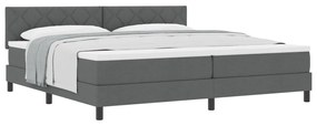 Boxspring Ágy Mattal Sötétszürke 200x200 cm Szövet