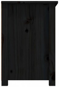 fekete tömör fenyőfa TV-szekrény 79 x 35 x 52 cm