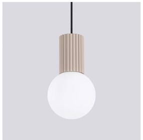 Szürkésbarna függőlámpa üveg búrával ø 12 cm Orbital – Sollux