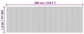 négyszögletű természetes bambusz szőnyeg 100 x 300 cm