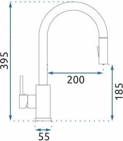 Rea Fresh, szabadon álló mosogató csaptelep, arany matt, REA-B9148