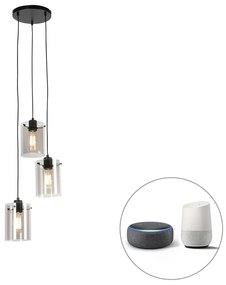 Okos lógólámpa fekete füstüveggel, 3 db Wifi ST64 - Dome