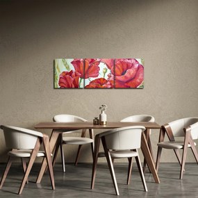 Kép - Pipacsvirágok (órával) (90x30 cm)