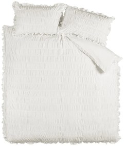 Fehér kétszemélyes-hosszabbított krepp ágyneműhuzat 230x220 cm Seersucker Frill – Catherine Lansfield