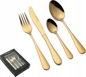 Arany Evőeszköz Szett 4 személyes 16 ele villa kés kanál