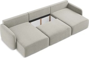 Világosszürke kinyitható-tárolóhelyes sarokkanapé Kalena – Makamii