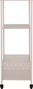 Torres acél polc kerekekkel, bézs, 3 polc 35x35x106 cm