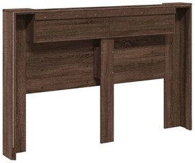 barna tölgy színű áthidalószekrény LED-ekkel 160x16,5x103,5 cm