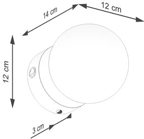 Fekete-fehér fali lámpa Blaze – Sollux