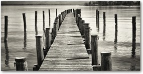 Fotó kép edzett üveg Fa móló 140x70