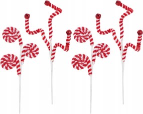 Karácsonyi Ágak Cukorka Díszek Karácsonyfára Ajándék 4 Db