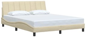 krémszínű szövet ágykeret matrac nélkül Hanko 160 x 200 cm
