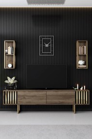 TV szekrény Gold Line - Walnut, Black