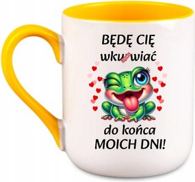 Bögre Napjaim végéig békával Valentin nap Sárga 330 coffee