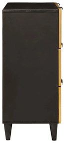 Széf 2 pcs Fekete és Arany 60 x 33 x 75 cm tömör mangófa