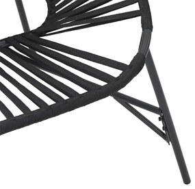 3 db fekete polyrattan kerti szék szett