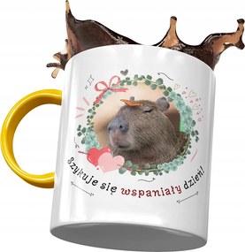 Sárga Kapibara Bögre Születésnapra Névnapra Ajándék Nyomtatott Fotóval