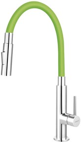 Ferro Zumba Slim 2F flexibilis csövű csaptelep, 2 funkciós zuhanyfej, zöld