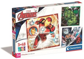 Bosszúállók Superheroes 3x48 db-os puzzle Clementoni
