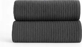 Madrit pamut törölköző csíkos 50x90 sötétszürke