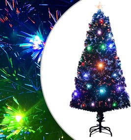 vidaXL száloptikás megvilágított karácsonyfa állvánnyal és LED-es 120 cm