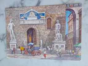 Grafika Keret Olaszország Italia Firenze Palazzo Vecchio
