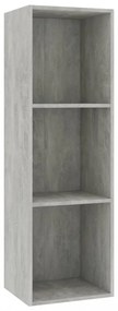 betonszürke szerelt fa könyv-/TV-szekrény 36 x 30 x 114 cm