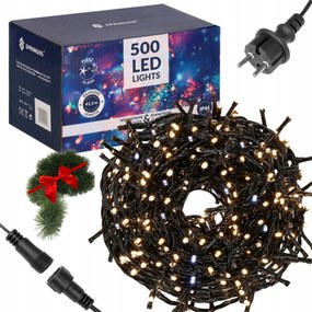 Led Kültéri Karácsonyfa Lámpa Fehér Meleg +flash 500LED 27,5