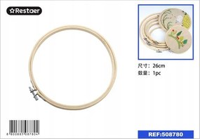 Hímzőkeret 26cm Natúr Fa