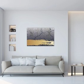 Kép - Kék és arany absztrakció N⁰1 (90x60 cm)