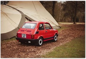 Fotótapéta 104x70 Piros kisgyermek Fiat 126p