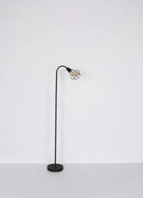 Globo 15351S Állólámpa fém fekete matt, fémhálós fekete matt, lábkapcsoló a kábelben, flexo, HxSzxM: 370x220x1750mm, kábelhossz 1800mm, nem tartozék: 1x E27 40W 230V