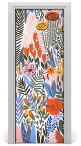 Ajtó tapéta trópusi virágok 85x205 cm