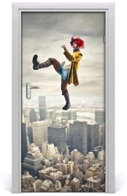 Poszter tapéta ajtóra Bohóc vonalak 75x205 cm