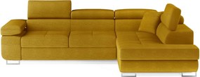 Sárga kinyitható-tárolóhelyes sarokkanapé (jobb oldali-L alakú) Anton – ELTAP