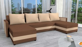 Univerzális ülőgarnitúra, barna/bézs, PAULITA U