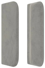 világosszürke bársony fejtámla 83x16x78/88 cm