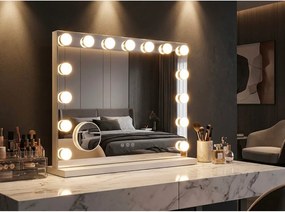 Fali tükör világítással-polccal 55x43 cm Hollywood – Mauro Ferretti