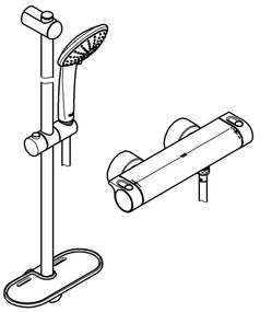 GROHE 34195001 - GROHTHERM 2000 termosztátos csaptelep EUPHORIA 110 szettel, króm