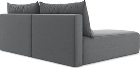 Szürke bársony kinyitható-tárolóhelyes sarokkanapé (bal oldali-heverő résszel) Kalena – Makamii