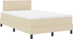 vidaXL Boxrugós ágy matracmal leddel Krém 120 x 190 cm szövet