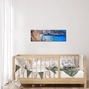 Kép - Navagio strand, Görögország (órával) (90x30 cm)