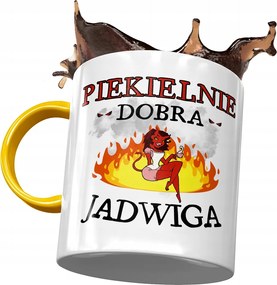 Sárga Bögre Hedvig Feleség Barátnőjének Ajándék Nyomtatott Fotóval