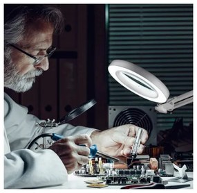 Extol - LED Dimmelhető asztali lámpa nagyítóval LED/8W/5V 2900/4500/7500K fehér