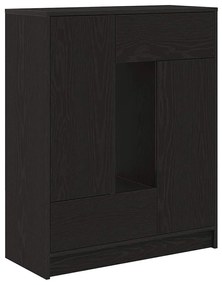 fekete tölgy komód fiókokkal és ajtókkal 73x31x90 cm
