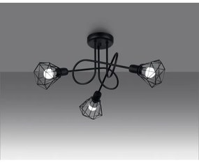 Sollux SL.1109 - Csillár rúdon ARTEMIS 3xE14/40W/230V fekete